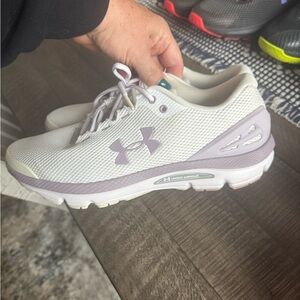 Under Armour Cream and Lavender Athletic Shoes
